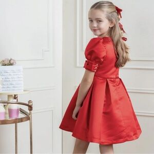 Patachou Red Christmas satin Party dress size 5 year